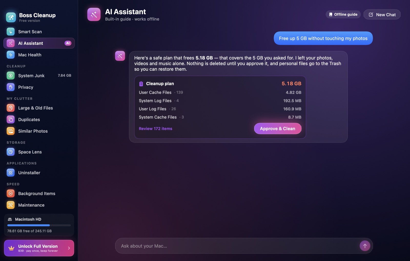 Boss Cleanup AI assistant
